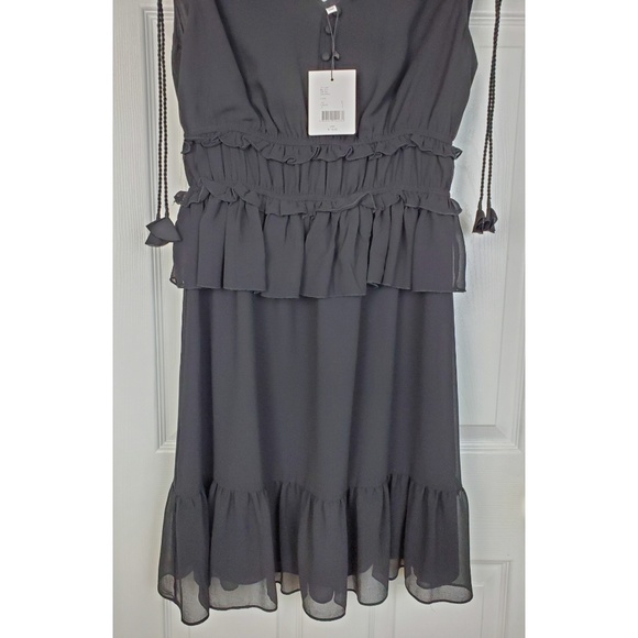 NWT Gibson Latimer ruffle waist vneck Button dress - Picture 6 of 8